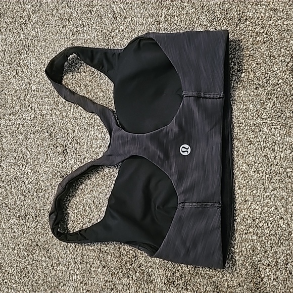 Lululemon Wunder Train Bra Medium Support C/D Heathered Graphite Grey Size 4 - Picture 5 of 6